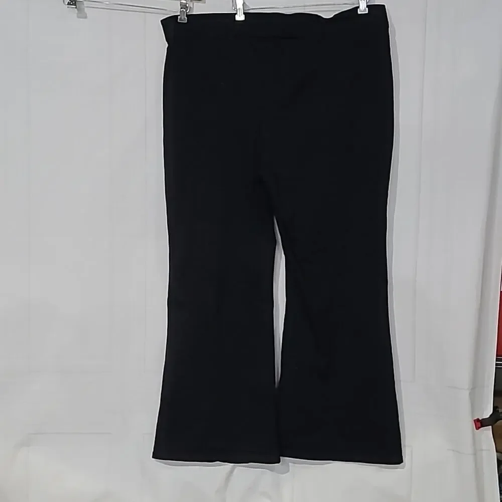 Hot Topic SZ 26 Black Denim Jeans Wide Leg Loose Fit Two Button Goth Stretch